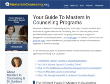 Tablet Screenshot of mastersincounseling.org